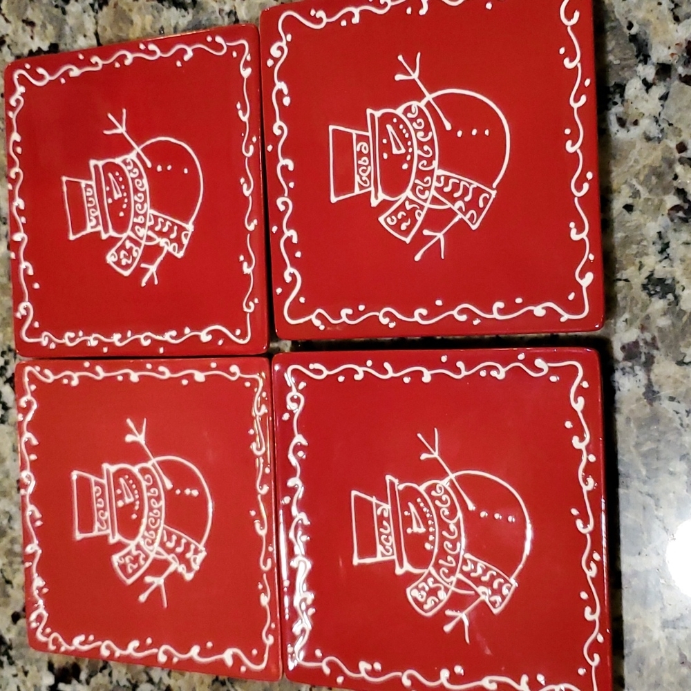 Snowman Christmas Plates